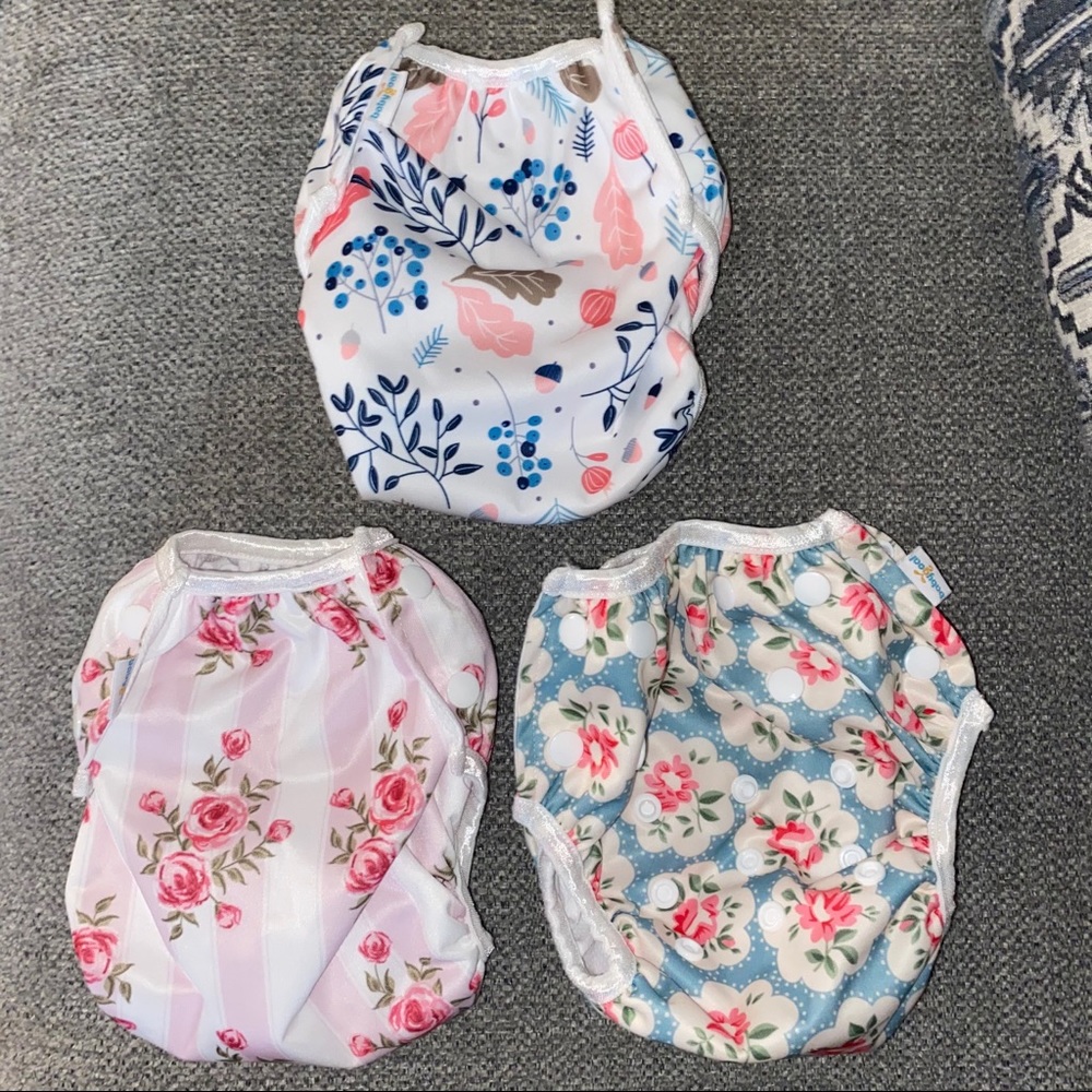 New✨ 3pc Baby Girl’s Reusable Cloth Diapers